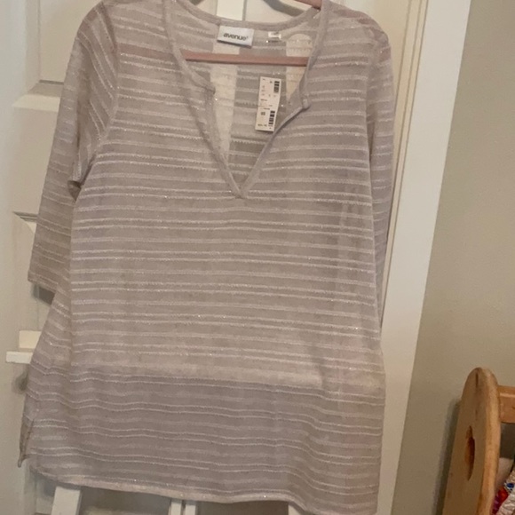 NWT.  AVENUE. Sparkly beige transparent top   size 14/16 - Picture 3 of 4